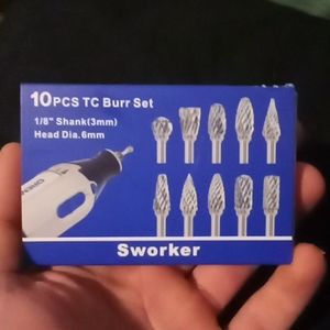 Brand new with box beautiful sworker 10 piece TC burr set